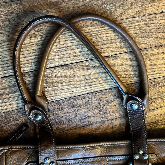 B. MAKOWSY satchel bag studded brown leather - Picture 14 of 16